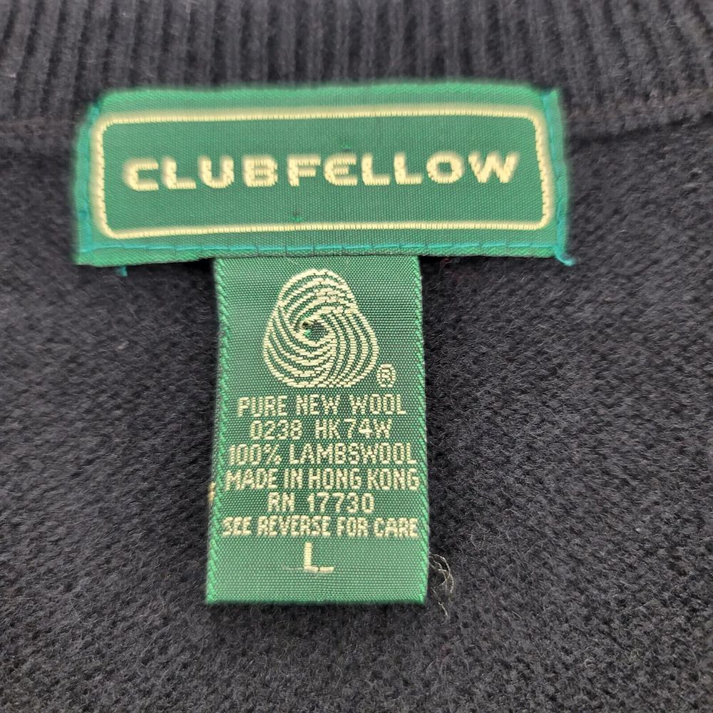 Clubfellow Sweater Mens Large Black Lambswool Vest Sleeveless V-Neck Golf Casual - Picture 7 of 9